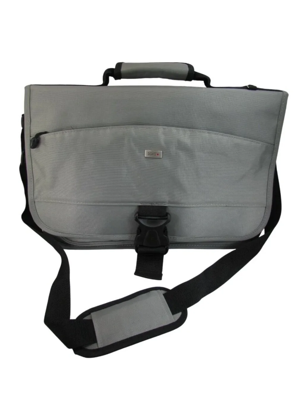 Solo Laptop Bag Messenger Commuter Briefcase Gray 52285 Removable sleeve Classic